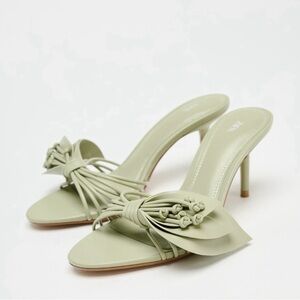 Zara Green Flower Sandals